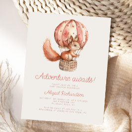 Cartão Postal Aventura Aguarda Chá de fraldas de Balão de Esquil