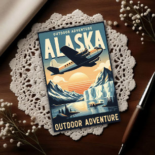 Cartão Postal Aventura ao Ar Livre no Alasca Viagem Vintage