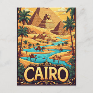 Cartão Postal Aventura das Antigas Pirâmides do Cairo Egito