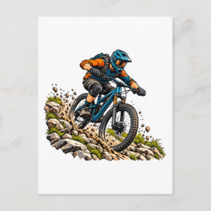 Cartão Postal Aventura de mountain bike para pilotos de MTB