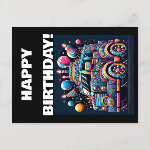 Cartão Postal Aventura de Ônibus de Aniversário