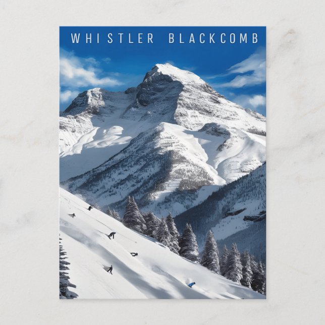 Cartão Postal Aventura de Snowboard em Whistler Blackcomb (Frente)