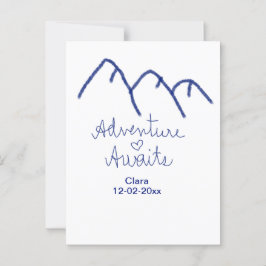 Cartão Postal Aventura espera coração de montanha azul adicionar