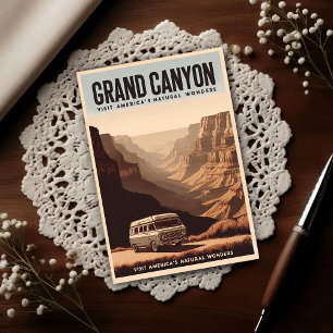 Cartão Postal Aventura Retro do Grand Canyon