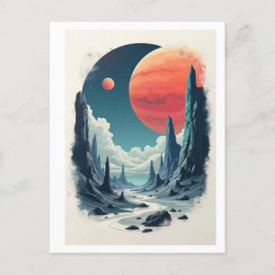Cartão Postal Aventura Universo: Engraçando Arte Espacial para o