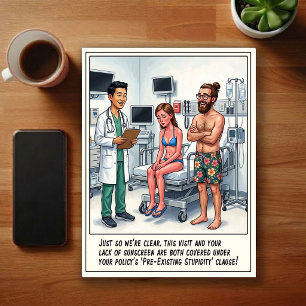 Cartão Postal Aventuras de Cartoon no Quarto de Emergência