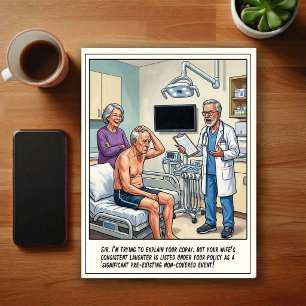Cartão Postal Aventuras de Cartoon no Quarto de Emergência