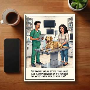 Cartão Postal Aventuras de ER Veterinário Cartoon