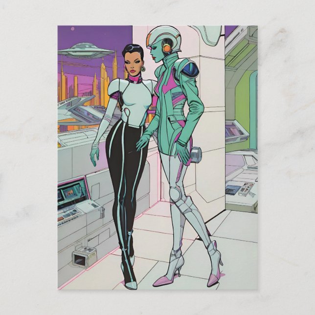 Cartão Postal Aventuras num shopping de Compro do século 25 (Frente)