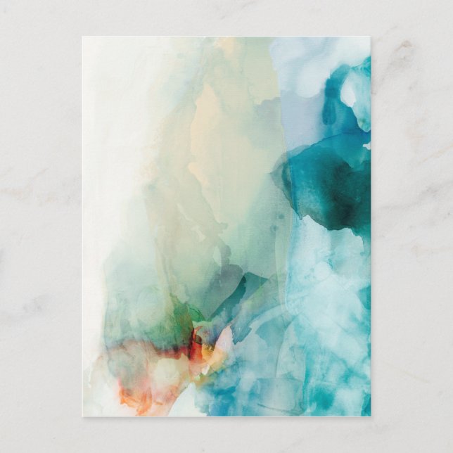 Cartão Postal Aversion - Blue Watercolor (Frente)