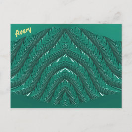 Cartão Postal AVERY ~ Cartão-postal brilhante Zany Verde 3D