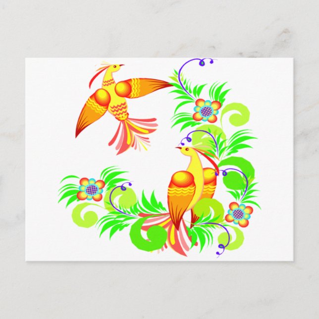 Cartão Postal Aves A Cor (Frente)