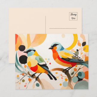 Cartão Postal Aves De abstrato