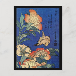 Cartão Postal Aves de Arte e Flores Japonesas