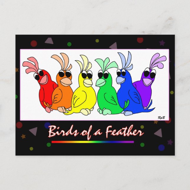 Cartão Postal Aves de uma pena (Frente)