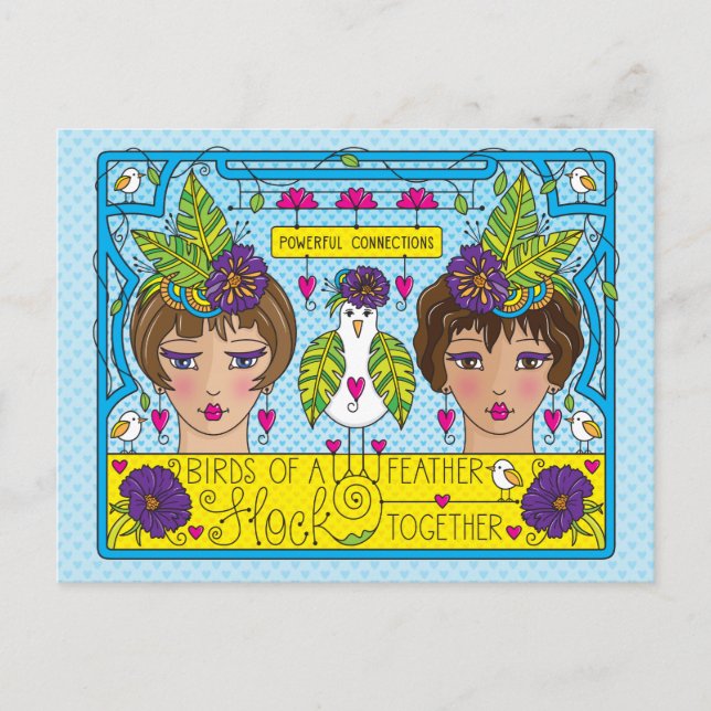 Cartão Postal Aves De Uma Pena_ (Frente)