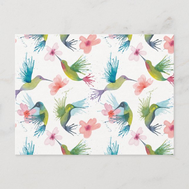 Cartão Postal Aves e flores (Frente)