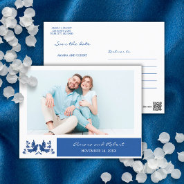 Cartão Postal AVES OTOMI DA WATERCOLOR - MARINHO Guardar a data