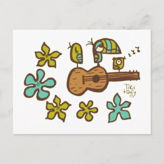 Cartão Postal Aves Ukulele por Tiki Ony
