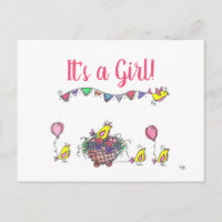 Aves Whimsical no Chá da Placa de Bebê Virtual Par