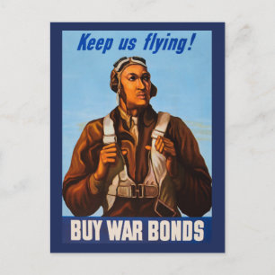 Cartão Postal Aviadores Afro-Americanos Pilotos de Caça da Segun