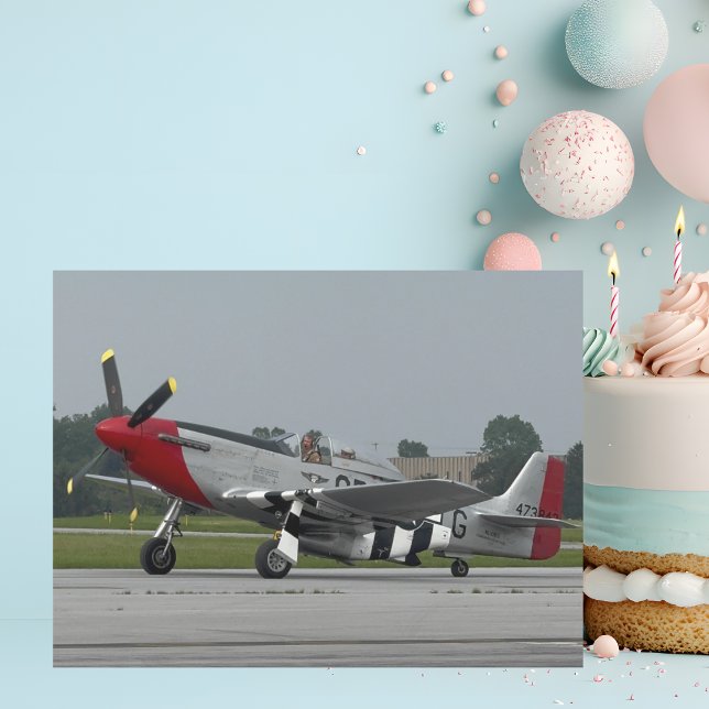 Cartão Postal Avião Antigo P-51 Mustang Aniversário da Aviação (Criador carregado)