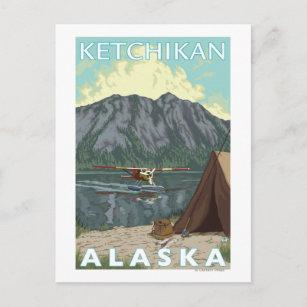 Cartão Postal Avião Bush e Pesca - Ketchikan, Alaska