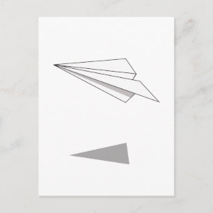 Cartão Postal Avião de Papel