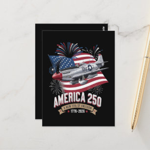 Cartão Postal Avião do 250º Aniversário da América