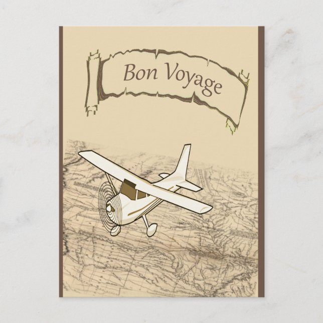 Cartão Postal Avião do bon voyage (Frente)