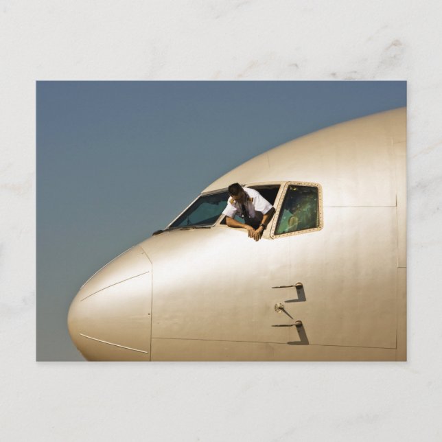 Cartão Postal Avião e piloto (Frente)