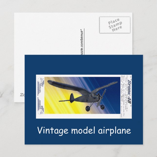 Cartão postal - Avião modelo antigo - Spook (Frente/Verso)