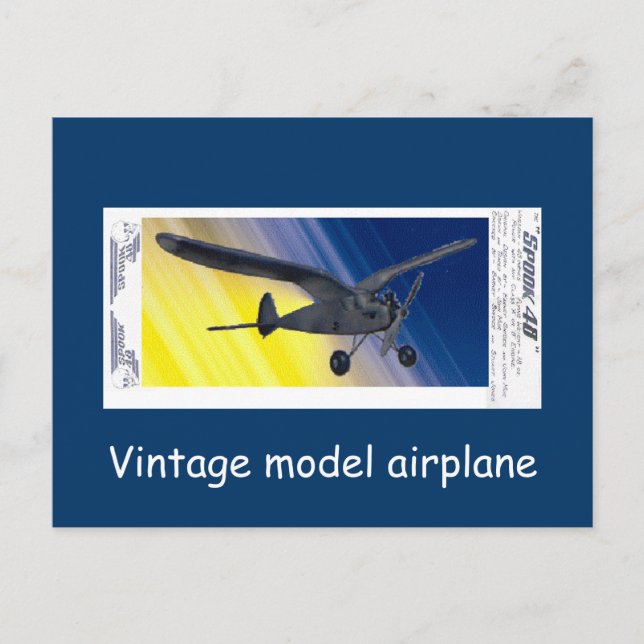Cartão postal - Avião modelo Vintage - Spook (Frente)