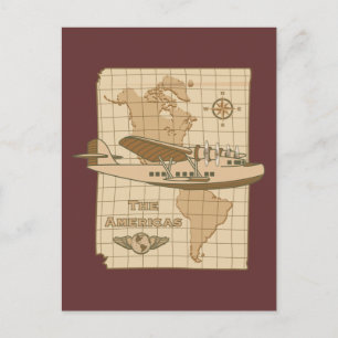 Cartão Postal Avião Retro