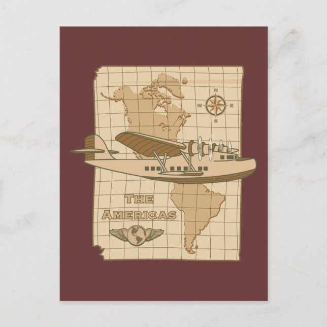 Cartão Postal Avião Retro (Frente)