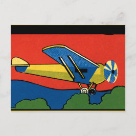 Cartão Postal Avião Retro Deco