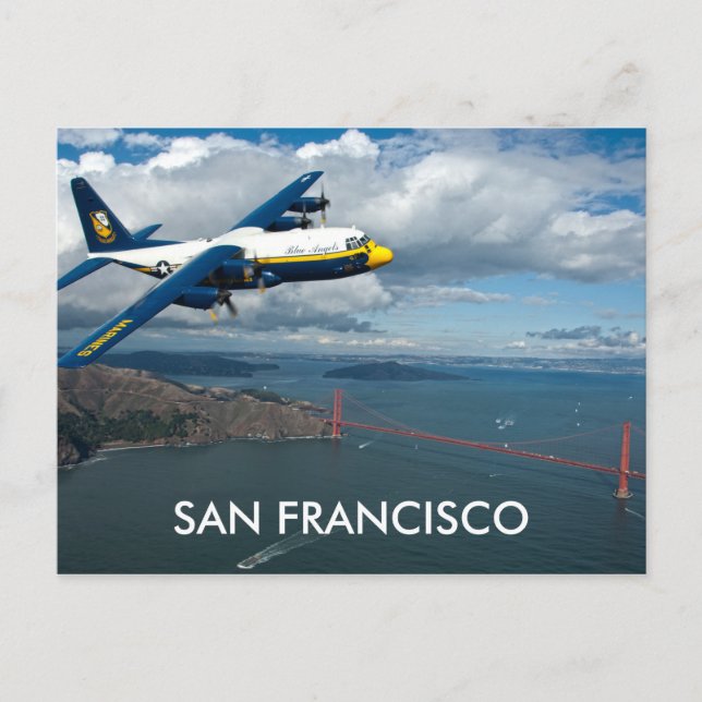 Cartão Postal Avião sobre a ponte Ouro Gate, São Francisco (Frente)