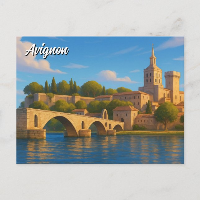 Cartão Postal Avignon France Palais des Papes (Frente)