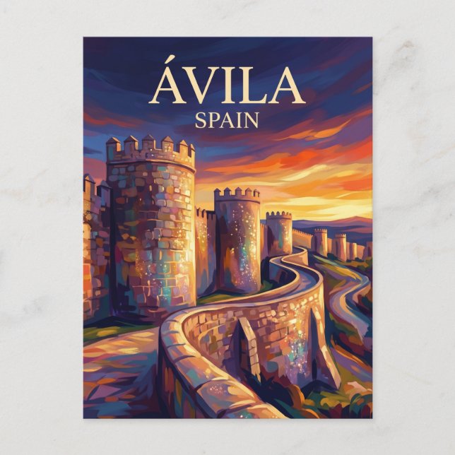Cartão Postal Ávila - Muralhas Espanha (Frente)