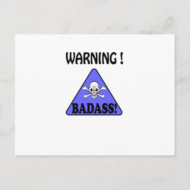Cartão Postal Aviso!Badass (Frente)