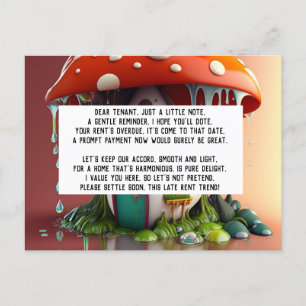 Cartão Postal Aviso de Alugar Atrasado