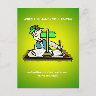 Cartão Postal Aviso de Imposto de Renda Contábil Funny