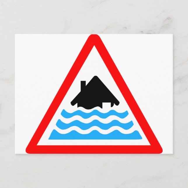 Cartão Postal Aviso de Inundação Grave (Frente)