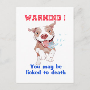 Cartão Postal Aviso de Pitbull Licenciado à Morte