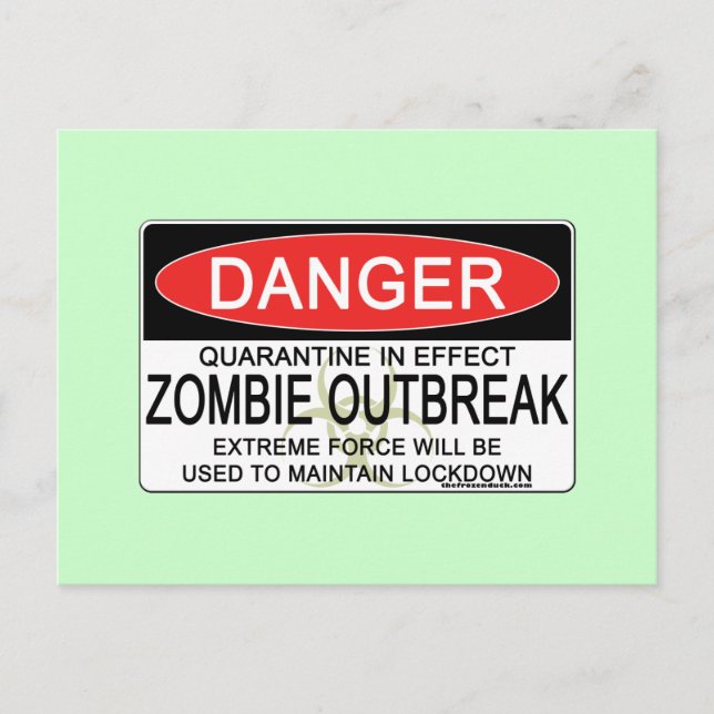 Cartão Postal Aviso - Zombie Outbreak (Frente)