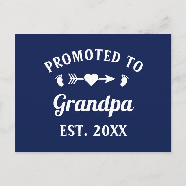 Cartão Postal Avô Abuelo Vovô Vovô Promovido Ao Vovô (Frente)