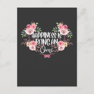 Cartão Postal Avó da Família Felicidade Omi Vovó Flor
