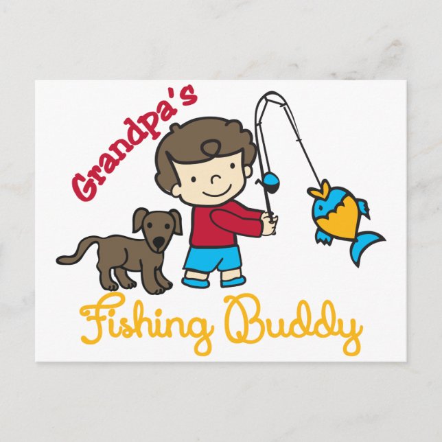 Cartão Postal Avô Pesca Buddy (Frente)