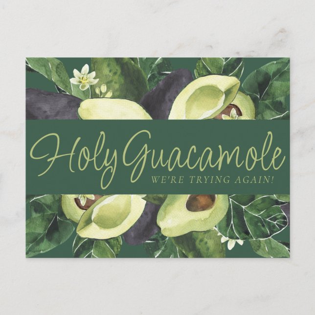 Cartão Postal Avocado Blossoms | Punny Rustic New Weddate (Frente)