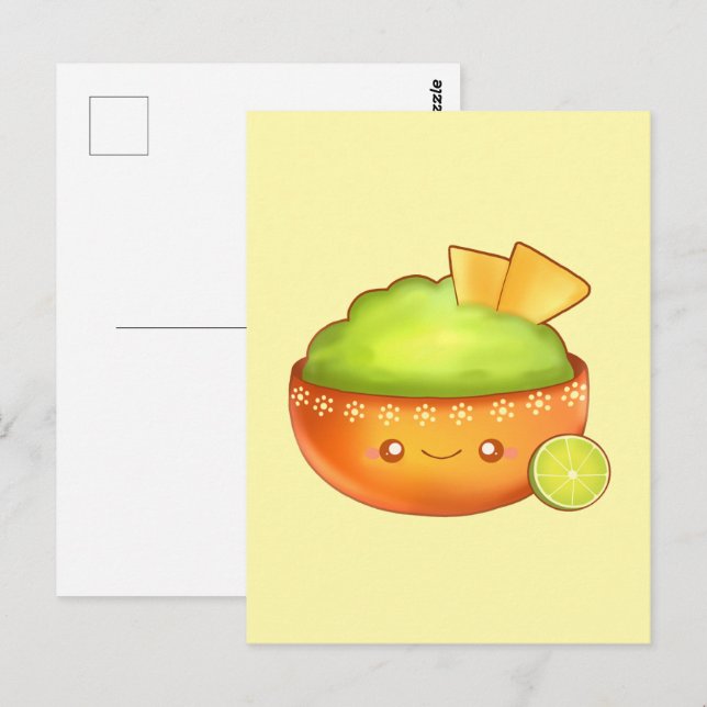 Cartão Postal Avocado Guacamole E Chips Tortilla (Frente/Verso)